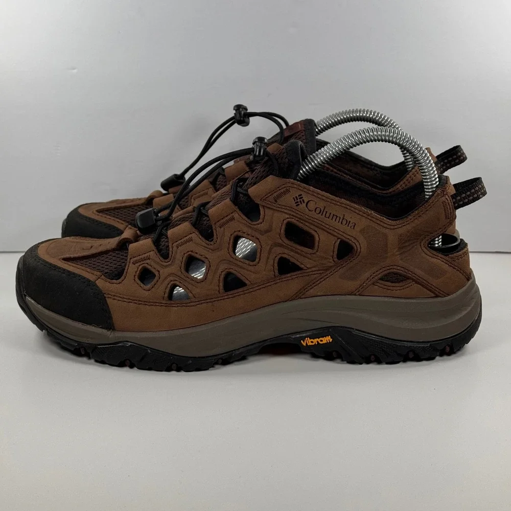 Columbia Mens Brown Leather Mesh Hiking Sandals Vibram Sole Size 8 BM4520-231